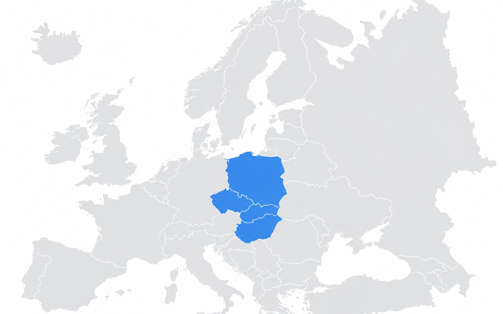 Вышеградская группа на карте